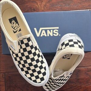 Vans Black and White Checkerboard Slip-Ons